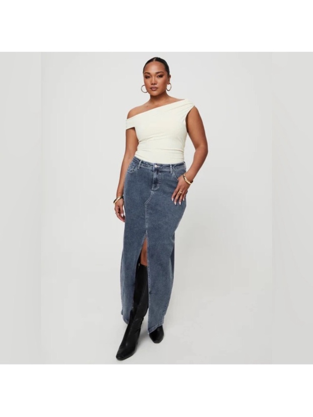 Princess Polly | Denim Maxi Skirt